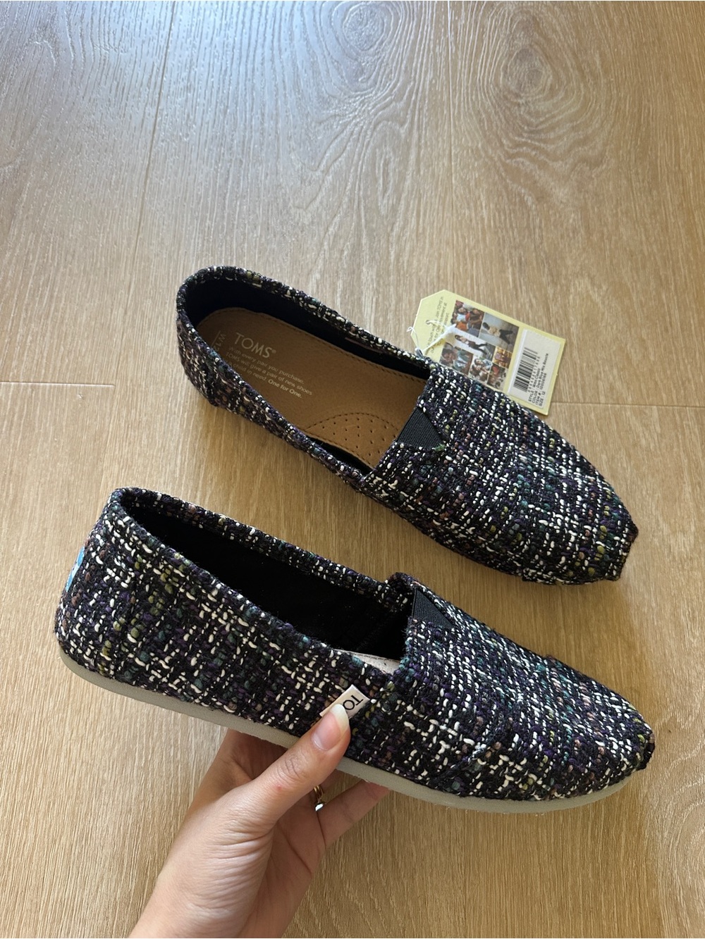 NEW Toms Boucle Dark Blue Mix Classic Shoe 12